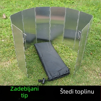 Prijenosni aluminijski paneli za zaštitu od vjetra, set od 8 komada, za kampiranje i roštilj na otvorenom
