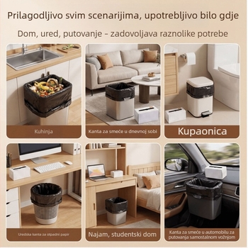 Crne vreće za otpad s vrpicom za povlačenje, u stilu prsluka, jače, za ured i kuhinju