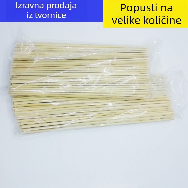 Jednokratni debeli štapići od bambusa za roštilj; čvrsti bambus štapići za BBQ, Mala Tang štapići i štapići s karameliziranim plodovima hloha.