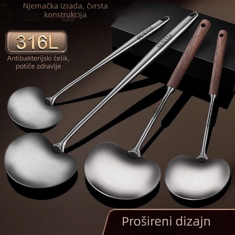 316 nehrđajući čelik, debela i produžena integrirana spatula – spatula za gljive, prehrambena kvaliteta, potpuno čelična kuhinjska žlica