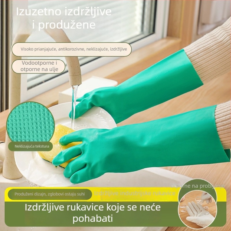 Nitril rukavice otporne na kemikalije, otporne na kiseline i lužine, industrijske dugačke gumene rukavice, debeli otporne na ulje, radne rukavice