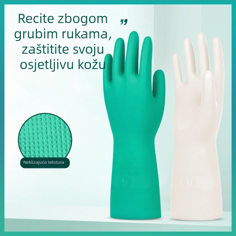Nitril rukavice otporne na kemikalije, otporne na kiseline i lužine, industrijske dugačke gumene rukavice, debeli otporne na ulje, radne rukavice