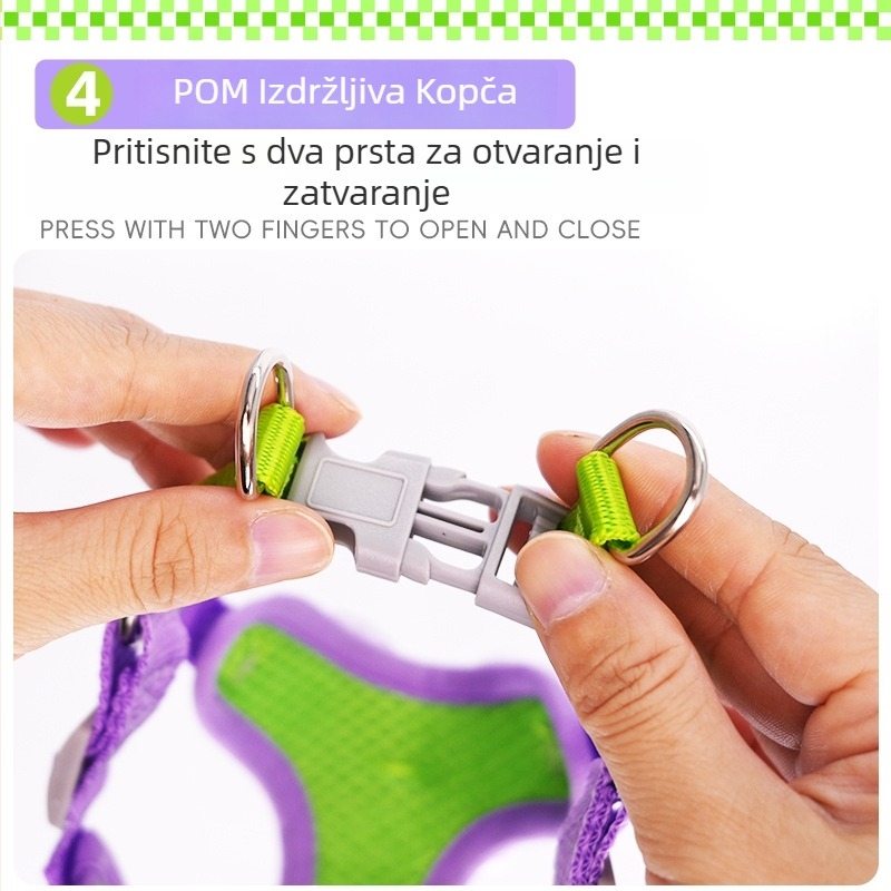 Prozračan pasji harnes sa kaišem za male pasmine