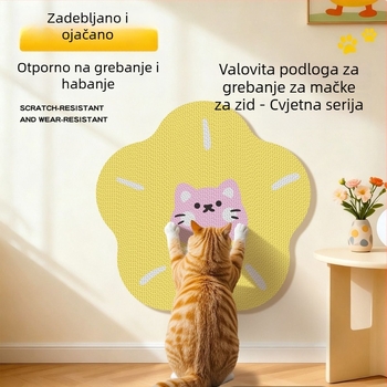 Bijela kartonska ploča za grebanje mačaka, svježi cvjetni dizajn, zidna, otporna na habanje, bez ispada dlake