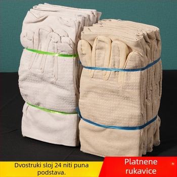 Think Weian platnene rukavice za zavarivanje, 24 niti, dvostruki sloj potpuno podstavljeni, debele, otporne na habanje, za metalnu obradu