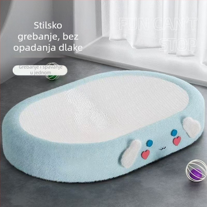 Sisal ploča za grebanje za mačke s integriranim gnijezdom i krevetom, XXL, izdržljiva, otporna na grebanje, ne otpušta vlakna ni se raspada