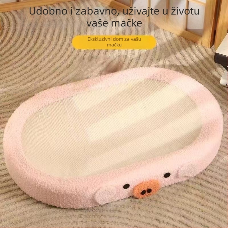 Sisal ploča za grebanje za mačke s integriranim gnijezdom i krevetom, XXL, izdržljiva, otporna na grebanje, ne otpušta vlakna ni se raspada