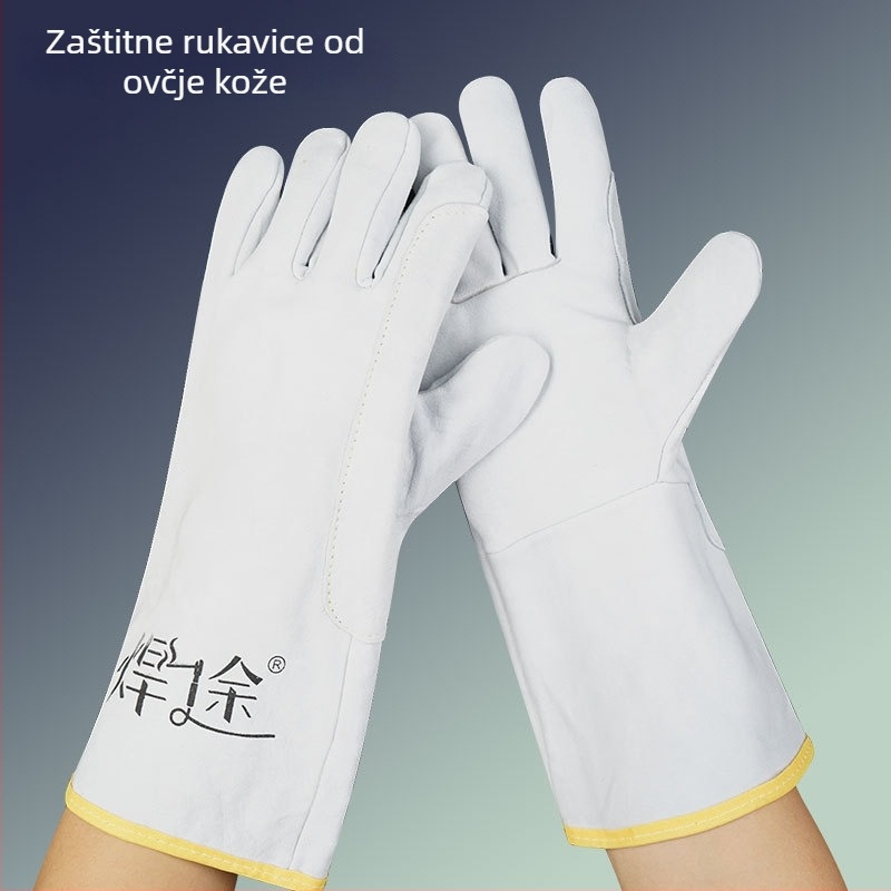 Kožne rukavice za zavarivanje od ovčje kože – zaštita od opeklina, toplinska izolacija, otpornost na habanje, visoke temperature, mekane, produženi manžeti