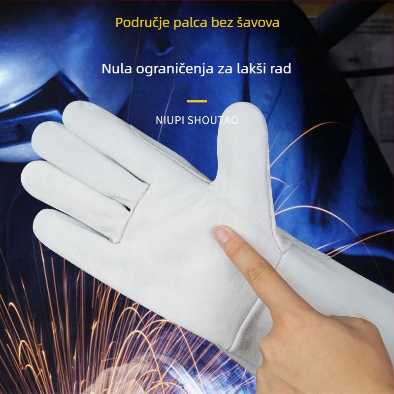 Kožne rukavice za zavarivanje od ovčje kože – zaštita od opeklina, toplinska izolacija, otpornost na habanje, visoke temperature, mekane, produženi manžeti