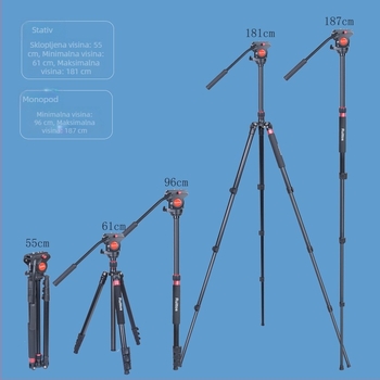 Profesionalni sklopivi hidraulični gimbal za kameru s tripodom za DSLR i mirrorless kamere