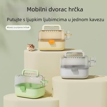 Prozirni prijenosni kavez za hrčka, prostran unutrašnji prostor za izlazak na otvoreno