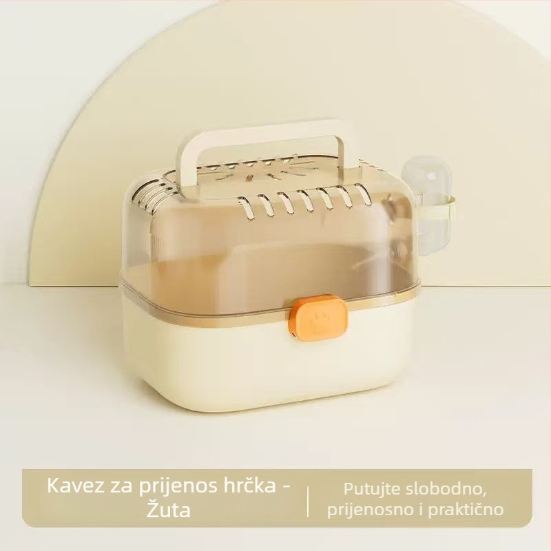 Prozirni prijenosni kavez za hrčka, prostran unutrašnji prostor za izlazak na otvoreno