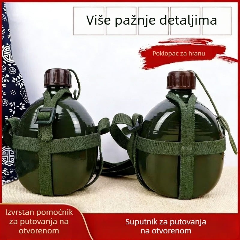 Retro aluminijska sportska boca za outdoor upotrebu, prenosiva s velikim kapacitetom, za planinarenje, kampiranje i studente