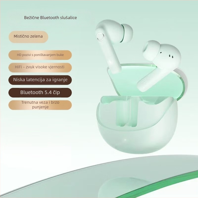 Gaming Bluetooth slušalice s niskom latencijom, poluzatvoren dizajn, redukcija buke za pozive, dug vijek baterije, S12