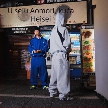 Unisex set hoodieja s kapucom i trenirka - jesen/zima, japanski street style, širok kroj