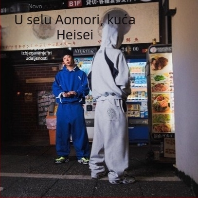 Unisex set hoodieja s kapucom i trenirka - jesen/zima, japanski street style, širok kroj