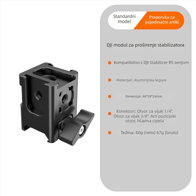 Proširena jedinica za stabilizator DJI RS3/RS4 i RSC2 — držač za telefon, nosač bljeskalice i modul zaslona