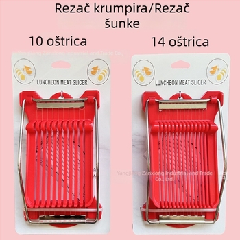 Višestruki rezač za šunku, krumpire, jaja i banane, s oštricama za 10 i 14 redova