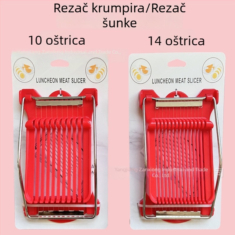 Višestruki rezač za šunku, krumpire, jaja i banane, s oštricama za 10 i 14 redova