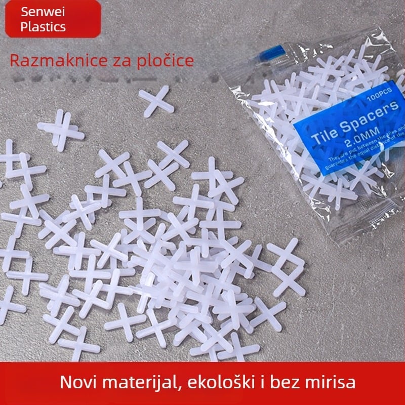 Plastični križ za poravnanje pločica, 1–10 mm