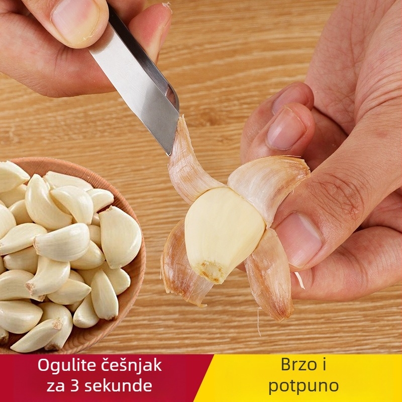 Alat od nehrđajućeg čelika za guljenje češnjaka, separatore češnjaka i pinceta za češnjak, ručni višenamjenski alat
