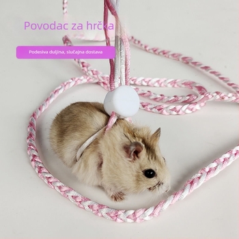 Ručni tkan pamuk konopac harnes za zeca, hrčka i hamster – vućna igračka za mala kućna ljubimca