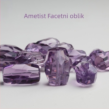 Prirodni brazilski ametist, facetski slobodi oblik perle za DIY narukvicu, 8 mm kristalne perle