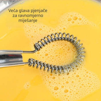 430 nehrđajući čelik, plosnati miješalica za jaja sa spiralnom oprugom – kuhinjski gadget za kućnu upotrebu