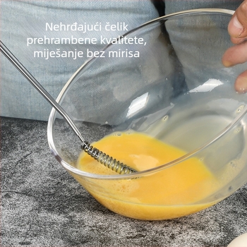 430 nehrđajući čelik, plosnati miješalica za jaja sa spiralnom oprugom – kuhinjski gadget za kućnu upotrebu