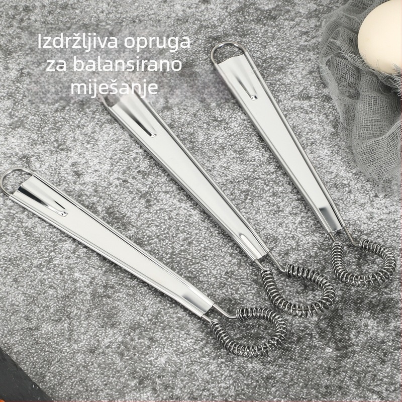 430 nehrđajući čelik, plosnati miješalica za jaja sa spiralnom oprugom – kuhinjski gadget za kućnu upotrebu