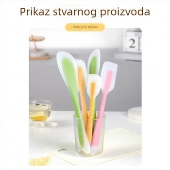Visokootporna integrirana silikonska špatula za pečenje sa ugrađenim strugalicom za kremu