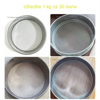 Sito za mačji pijesak s nehrđajućom mrežom, filter prašine iz mačjeg pijeska, bentonitno sito za kućnu upotrebu