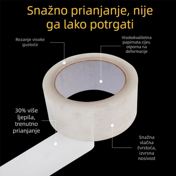 Prozirna ambalažna traka, širina 48 mm, duljina 100 m, BOPP, ljepilo za zatvaranje kutija