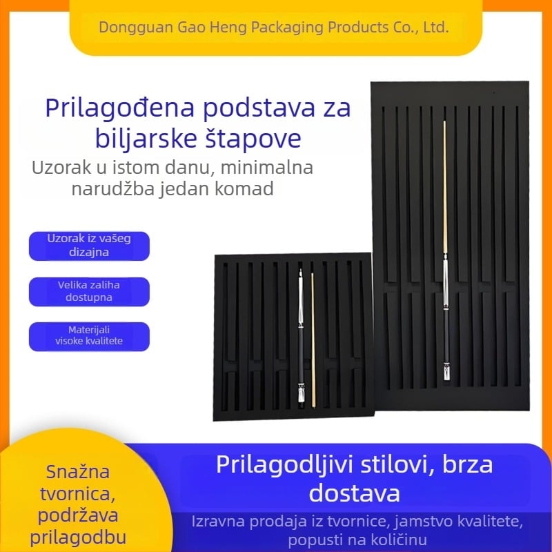 EVA pjena za unutrašnju oblogu kutije za biliarsku palicu, prilagodljiva spužva, otporna unutarnja potpora, izložbeni i skladišni stalak