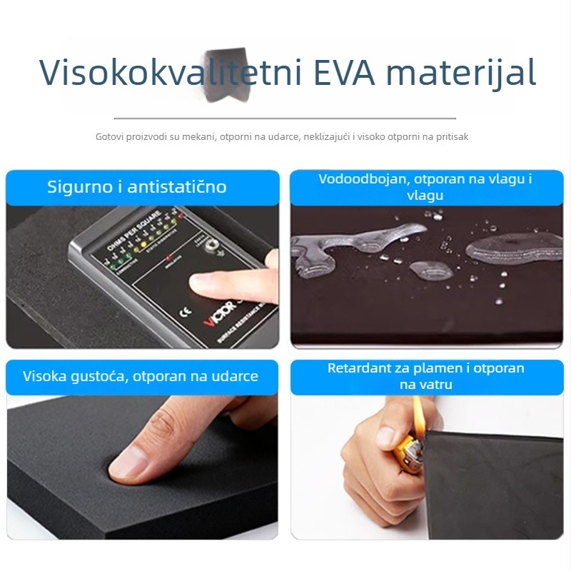 EVA pjena ploča visoke gustoće, antistatički EVA materijal, prilagođena za ublažavanje udaraca i zaštitu od sudara, unutarnja podrška od EVA pjene