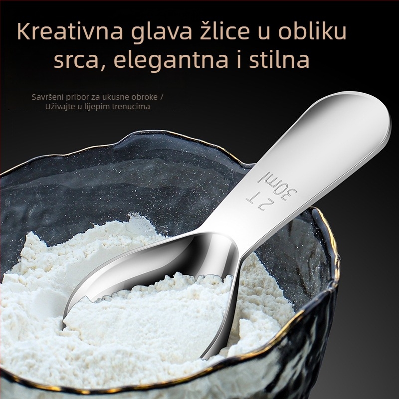 304 nehrđajućeg čelika mjerna žličica za zrna kave, mlijeko u prahu, dječju hranu i brašno – žličica s kratkim držkom