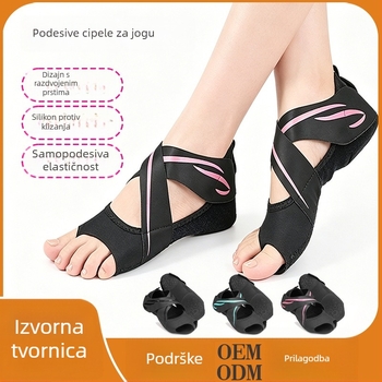 Ženske tenisice za jogu i sport s otvorenim prstom, unutarnjom protukliznom trakom, prilagodljive za Pilates, silikonske široke plesne tenisice