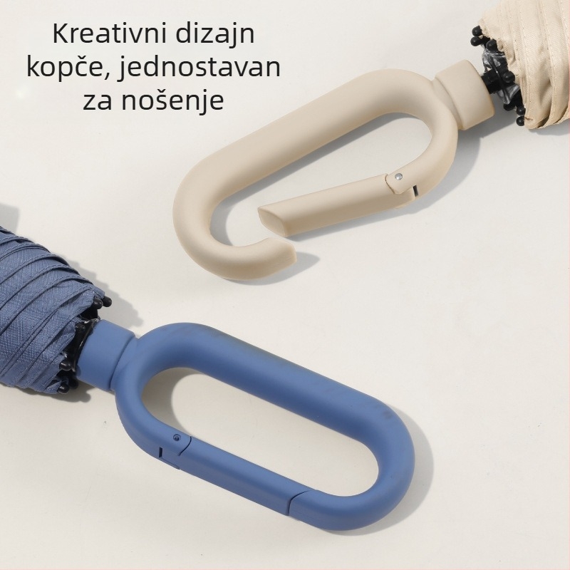 Xuyu ojačani ručni preklopni kišobran s dvostrukim rebrima, UV zaštita, pogodan za kišu i sunce