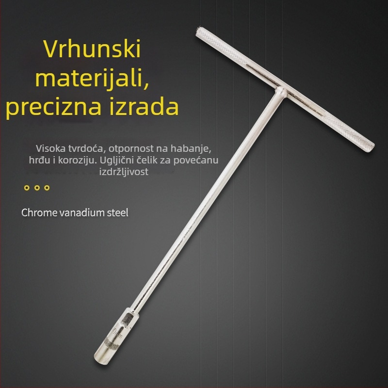Kromirani set hex ključev s T-ručkom, visoko ugljični čelik, za auto popravak