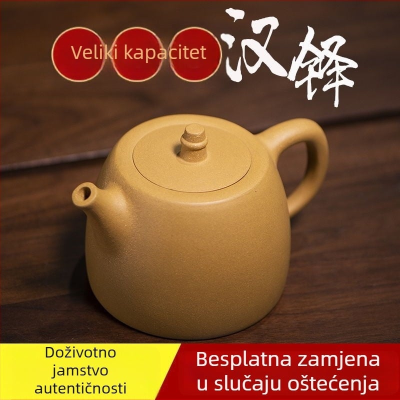 Yixing tepsija od ljubičaste glinene, 460 ml, velika kapaciteta, ručno oslikana, tradicionalni Gongfu set čaja