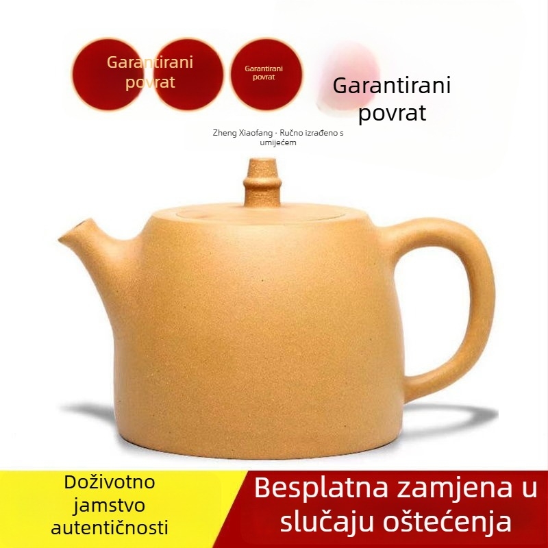 Yixing tepsija od ljubičaste glinene, 460 ml, velika kapaciteta, ručno oslikana, tradicionalni Gongfu set čaja