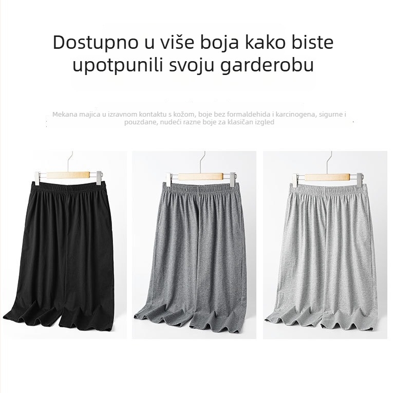 Muške pamučne kratke hlače s džepovima, ravnog kroja, ljeto, casual kućna odjeća