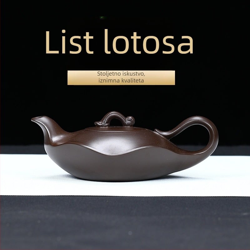 Yixing Zisha ljubičasta glina čajnik s lišćem lotosa