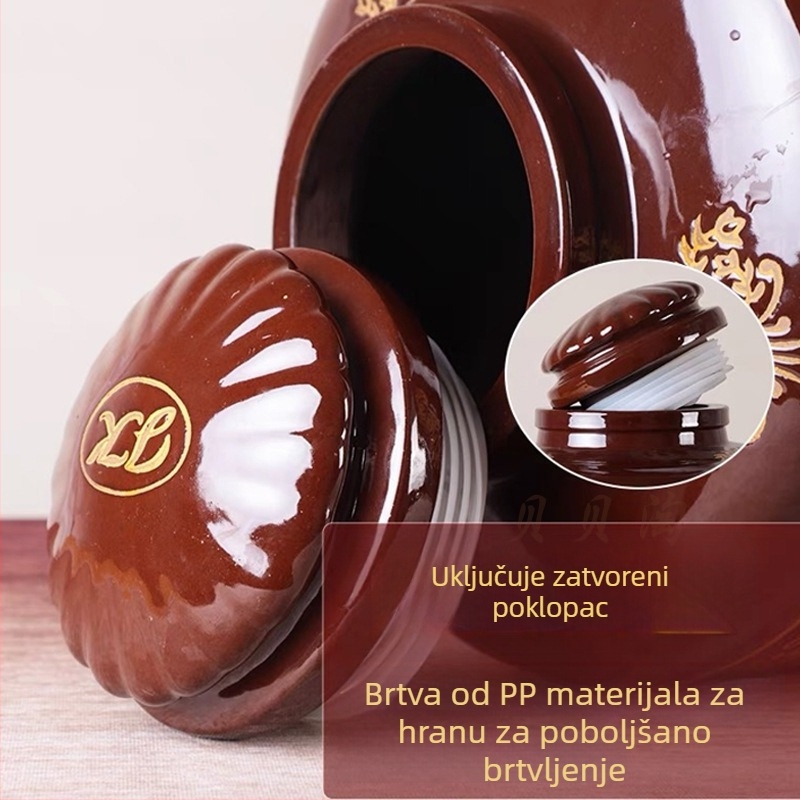 Keramička boca za vino za infuziju s izljevom, debela keramika, zatvorena za kućnu upotrebu, infuzija ginsenga