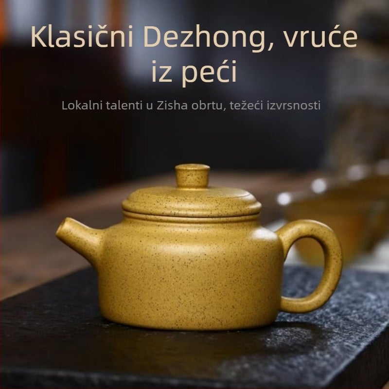 Čajnik Yixing Zisha od gline Sesame Duan, klasični Dezhong stil, ručno oslikan za Gongfu ceremoniju čaja