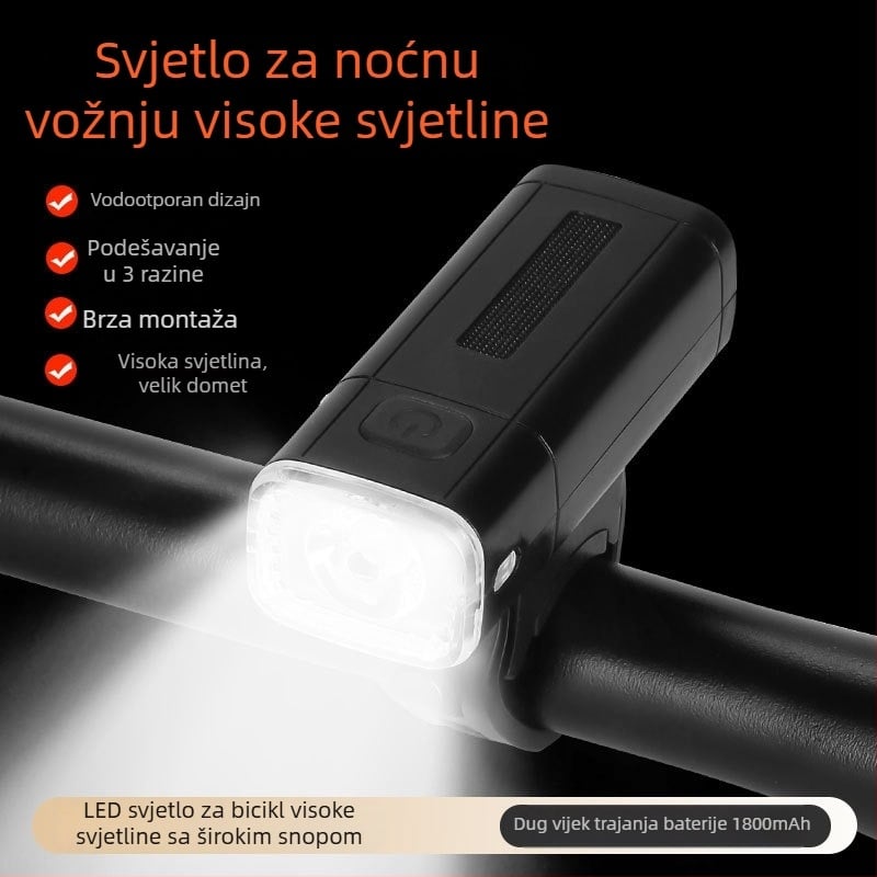 Type-C prednja svjetiljka za bicikl za djecu, 4 načina rada, brzo oslobađanje, kišootporna, duga baterija
