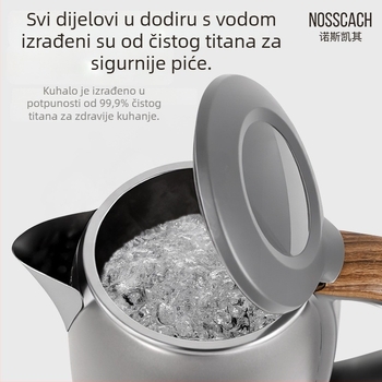 Električni čajnik od čistog titana za kućnu upotrebu s automatskim isključivanjem, za pripremu čaja, 1700 ml