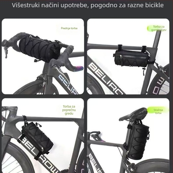 Torba za bicikl, prednja okvir torba, prijenosna, vodootporna, višefunkcionalna, za cestovni i brdski bicikl