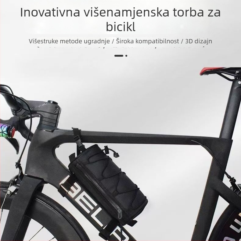 Torba za bicikl, prednja okvir torba, prijenosna, vodootporna, višefunkcionalna, za cestovni i brdski bicikl