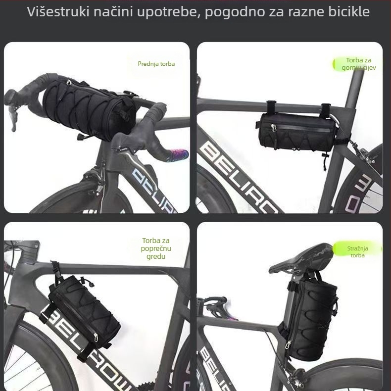 Torba za bicikl, prednja okvir torba, prijenosna, vodootporna, višefunkcionalna, za cestovni i brdski bicikl